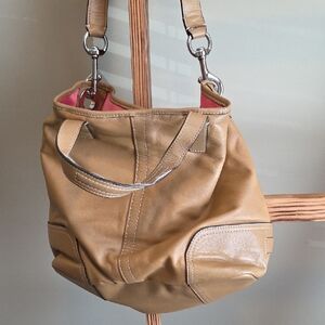 Coach Tan Leather Shoulder Bag